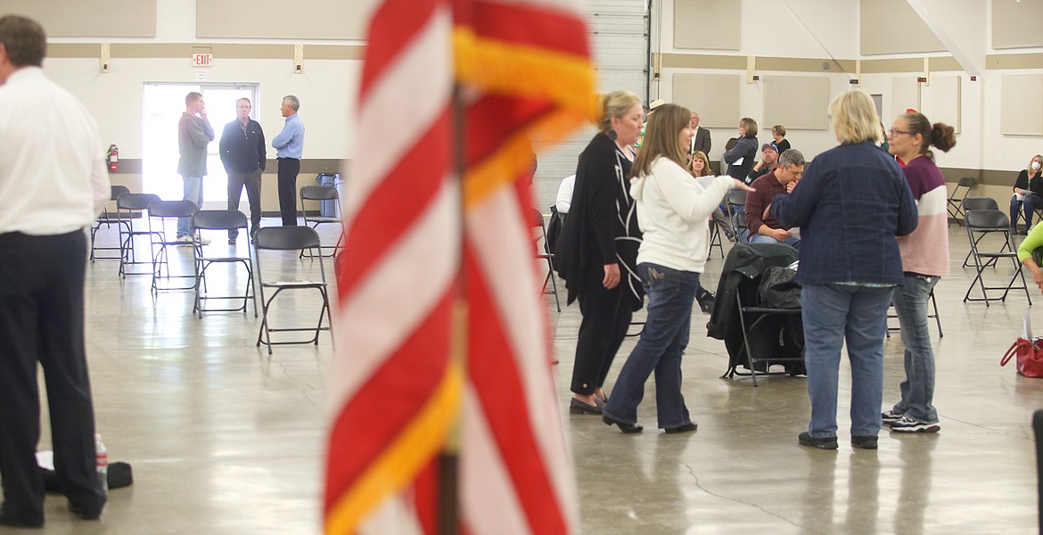 Members of the Kootenai County Republican Central Committee meet at the Kootenai County Fairgrounds Wednesday to select three nominees for Kootenai County commissioners to fill the vacancy in the office of Kootenai County assessor. The committee picked Bjorn Handeen, Bela Kovacs and Roger Garlock.