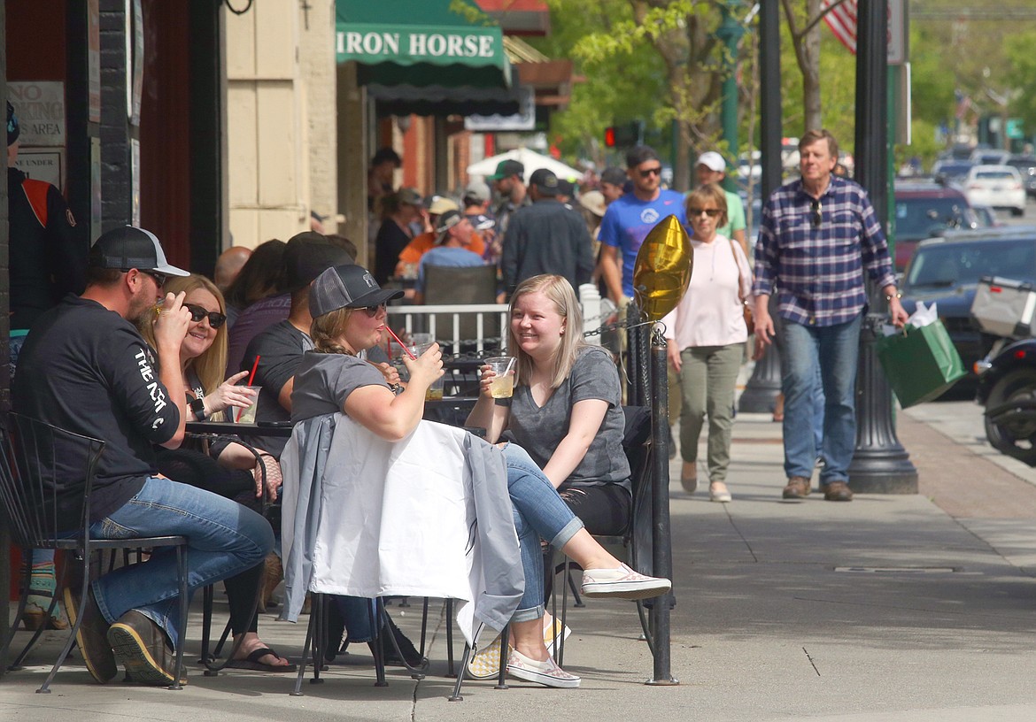 BILL BULEY/Press 
 Sherman Avenue was crowded Saturday as restaurants, gyms and salons reopened after being closed since March 25.