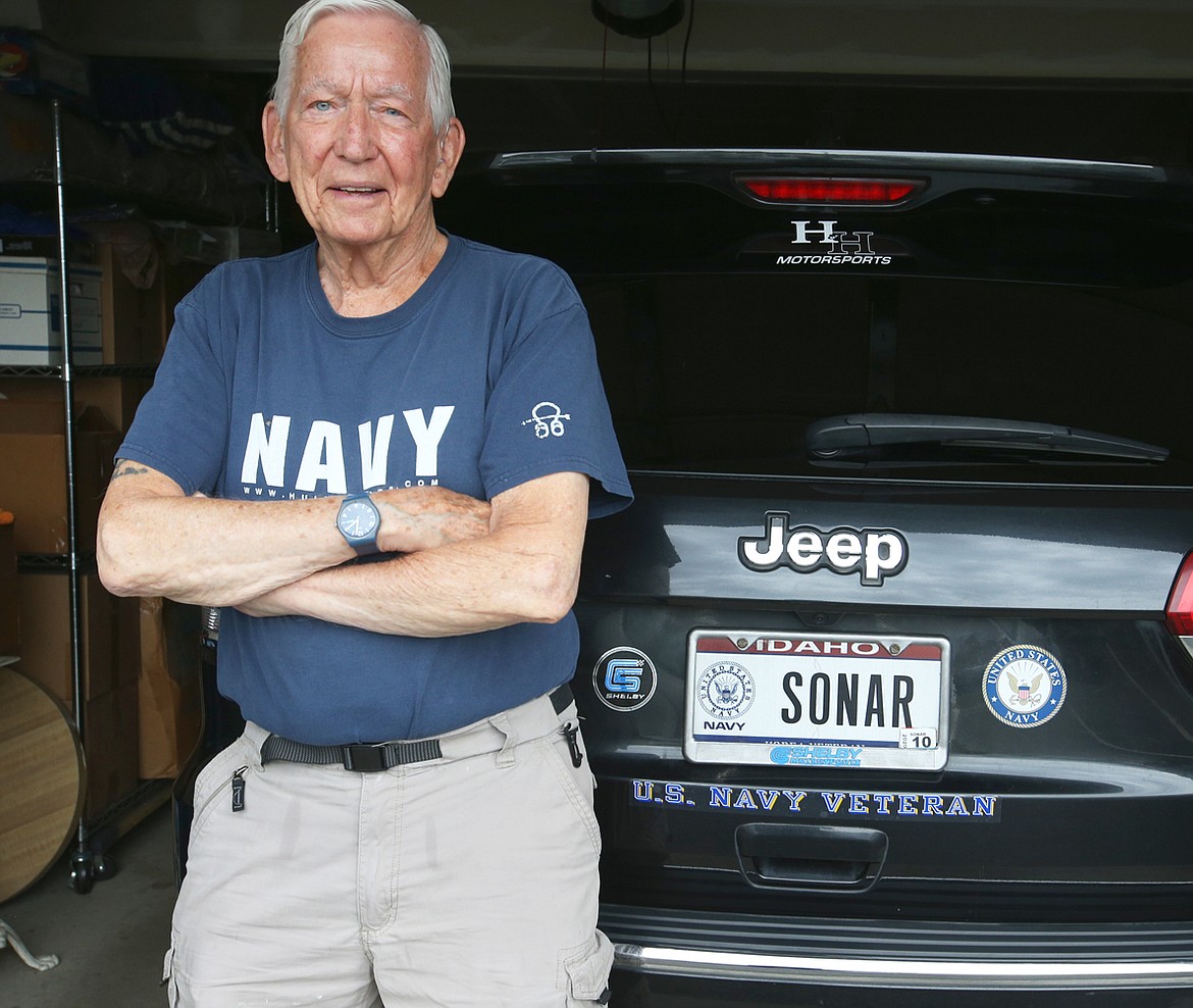 BILL BULEY/Press
Hal Donahue’s vehicle license, “SONAR,” makes clear his role with the Navy.