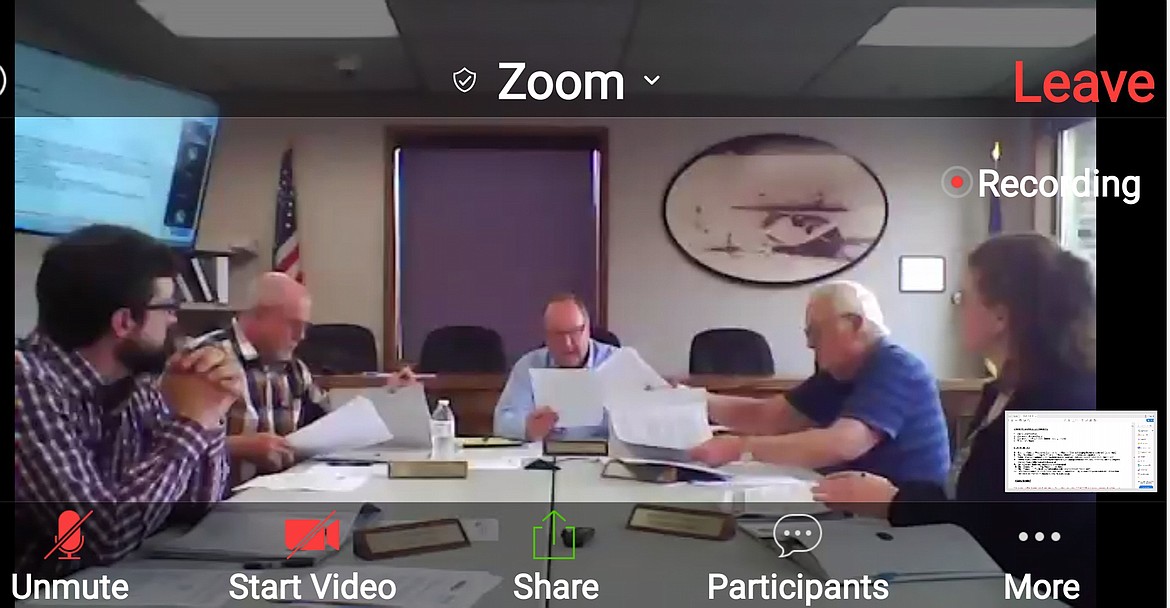 (Photo by TONIA BROOKS) 
 The Bonners Ferry City Council hosts a meeting on Zoom.