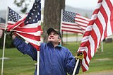 More than 700 flags set up at Evergreen Cemetery for Memorial Day