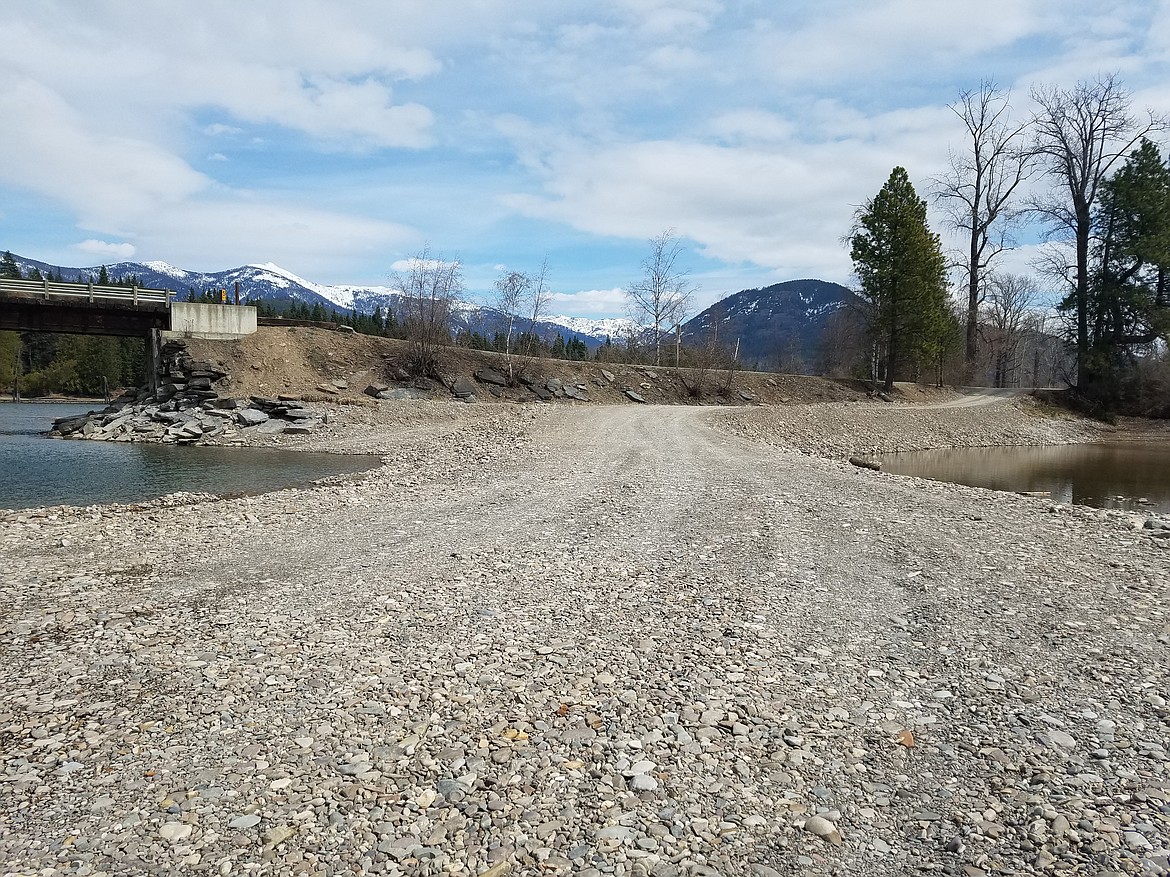 (Photo courtesy ERIC OLDENBRUG/AVISTA) 
 The improved Clark Fork River put-in April 2020 owned by Bonner County off of Johnson Creek Road near Derr Island.