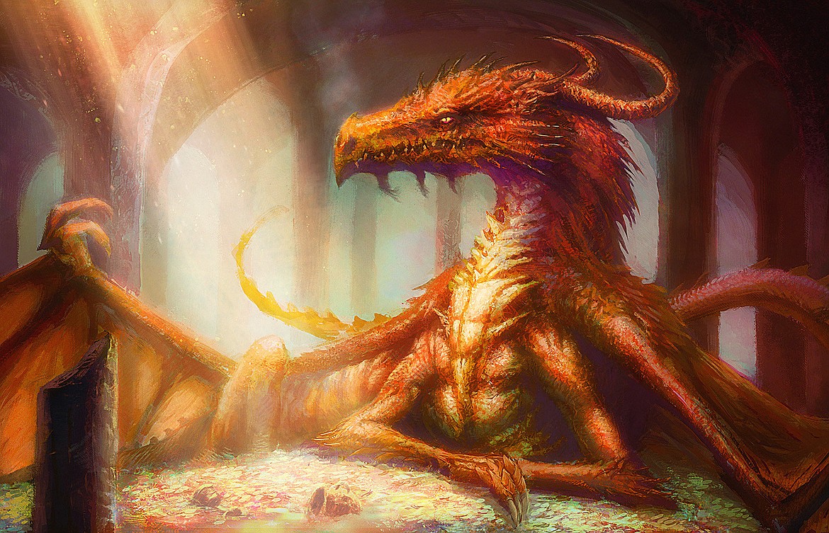 WIKIMEDIA COMMONS
Dragons have kept up with modern times and appear in virtually every medium of communications, such as this dragon artwork by David Dumaret of Smaug, the main antagonist in J. R. R. Tolkien’s 1937 novel “The Hobbit.”