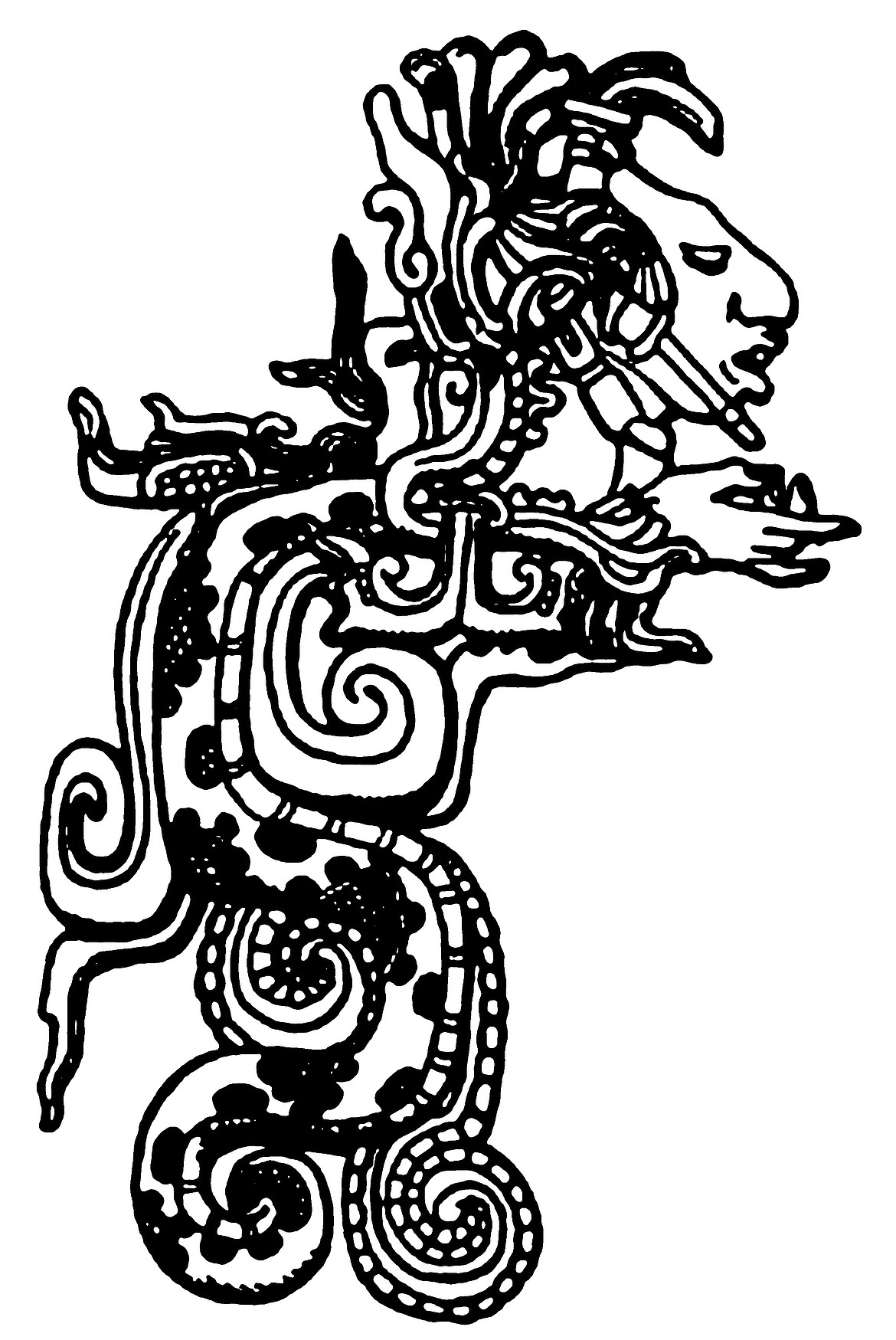 WIKIMEDIA COMMONS
The Mayan “dragon” Quetzalcoatl or “Kukulkan,” said to bring welcome rain to the living and death to evil people by devouring them, was worshipped since before the Spaniards arrived in North America.