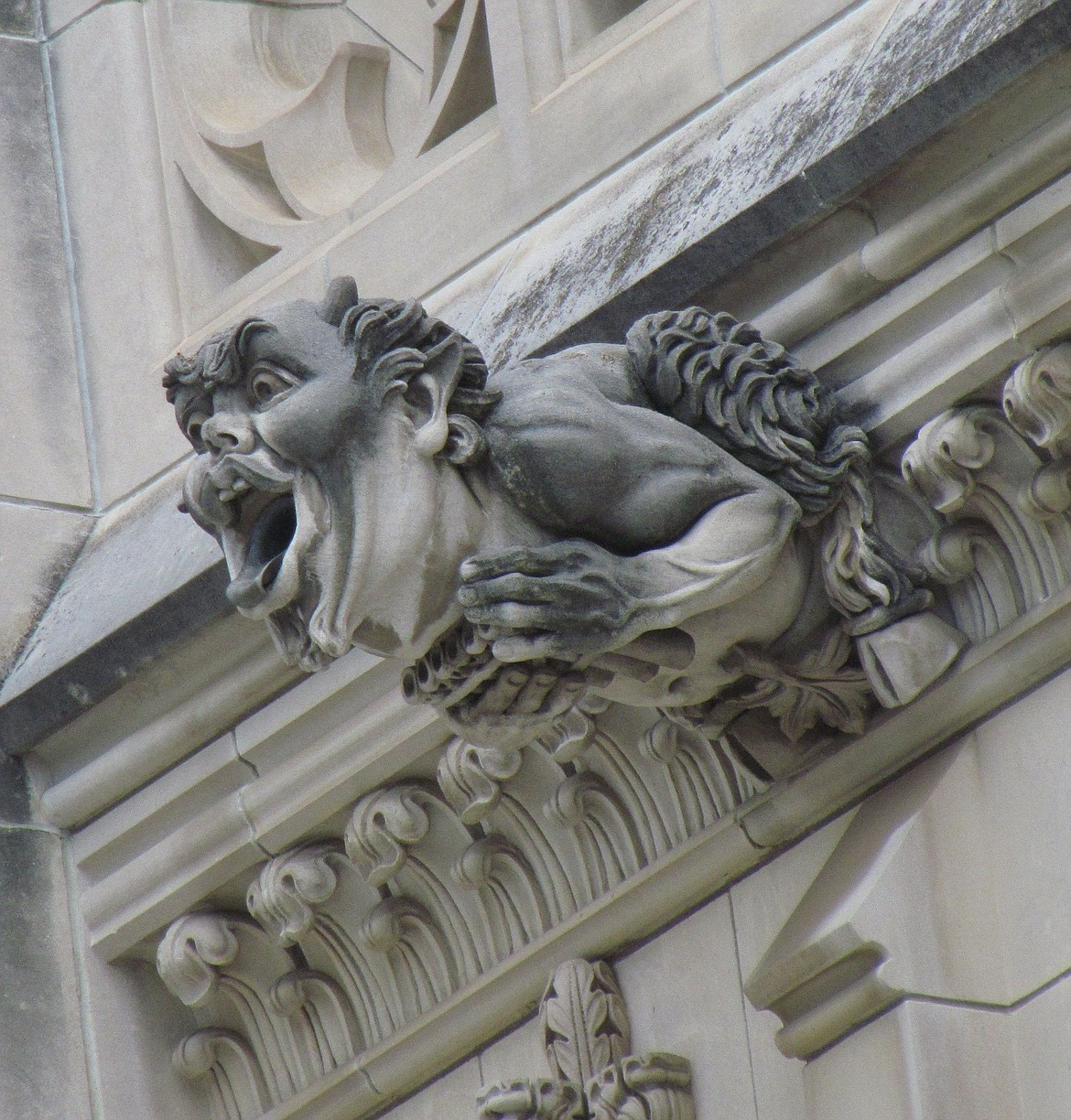 DUCKDUCKGO.COM 
 Gargoyle serving as a rainspout on the National Cathedral in Washington, D.C., to direct rain water away from the structure.