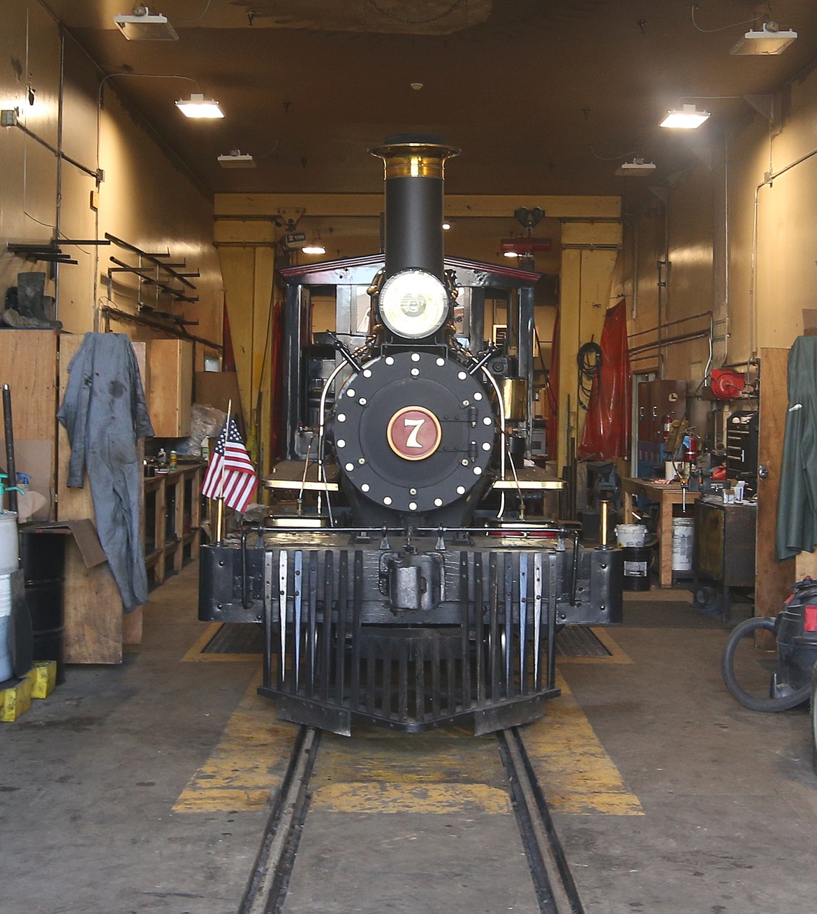BILL BULEY/Press 
 Historic Engine No. 7 stands ready to ride at Silverwood Theme Park on Wednesday.