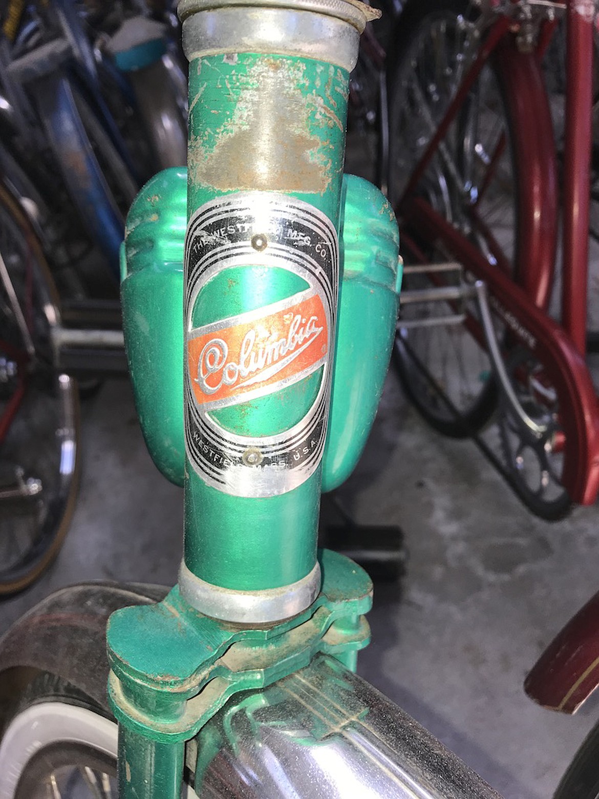 (Photo by SUSAN DRINKARD) 
 A photo of an old bicycle dropped off at the shop.