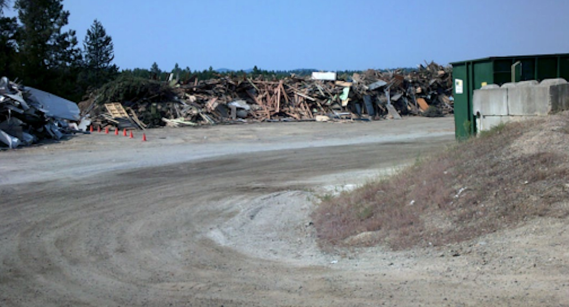 (Photo courtesy BONNER COUNTY SOLID WASTE) 
 The Panhandle Health District and Idaho Department of Environmental Quality have approved burning of clean wood waste at the Idaho Hill (pictured above) Dickensheet collection sites.