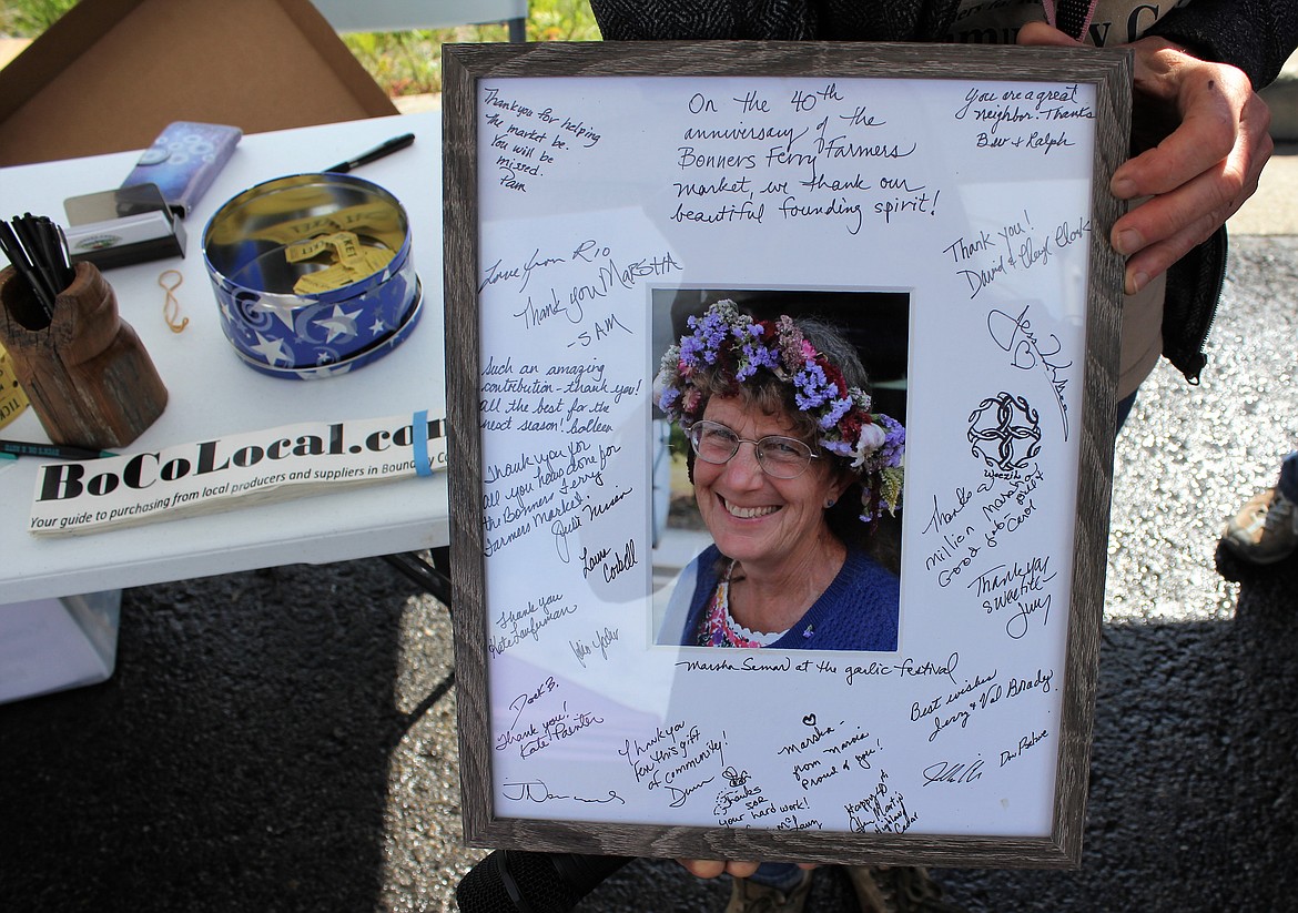 (Photo by TONIA BROOKS) 
 Marsha Semar was part of the 40th anniversary celebration with special honors to her as one of the oldest long-time vendors at the market. Semar was a vendor at the first market in 1980 and a market manager for 15 years.