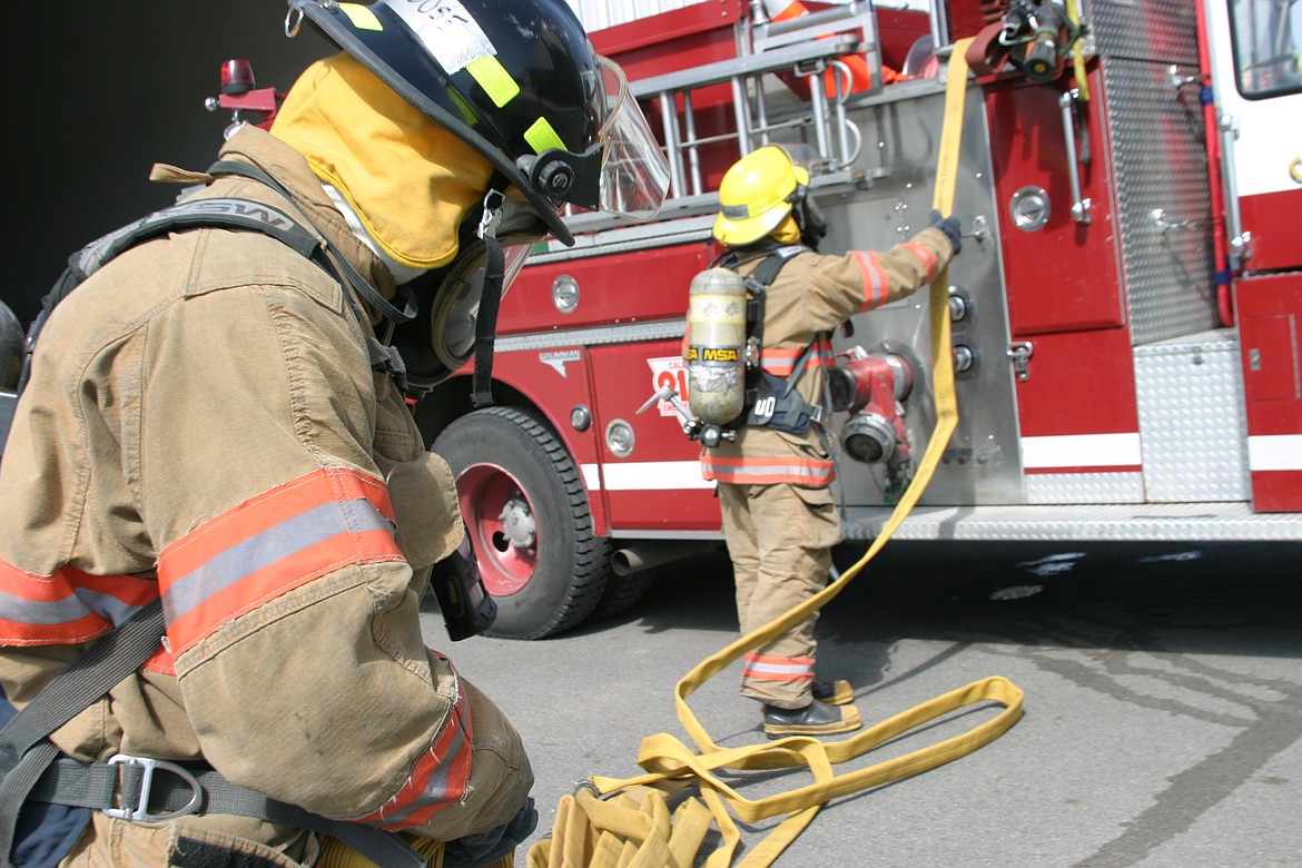 Students at the NIC Workforce Training Center’s Firefighter 1 Academy take part in a training exercise. The academy offers students opportunities to learn from and network with instructors from the Coeur d’Alene Fire Department, Kootenai County Fire and Rescue and Northern Lakes Fire District. (Courtesy photo)