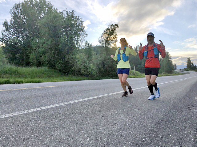 (Courtesy photo) 
 Erik Olson, right, recently ran 52 miles representing the 52 days the Farmin Stidwell Elementary principal went without seeing his 565 students after the novel coronavirus pandemic caused the state's schools to close.