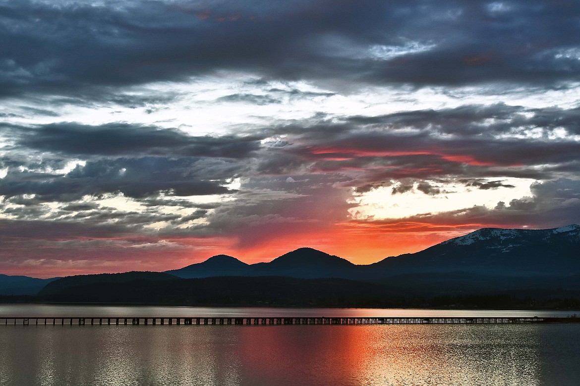 Jim Howes captured this spectacular sunset shot in late April. If you have a photo that you took that you would like to see run as a Best Shot or I Took The Bee send it in to the Bonner County Daily Bee, P.O. Box 159, Sandpoint, Idaho, 83864; or drop them off at 310 Church St., Sandpoint. You may also email your pictures in to the Bonner County Daily Bee along with your name, caption information, hometown and phone number to bcdailybee@bonnercountydailybee.com.