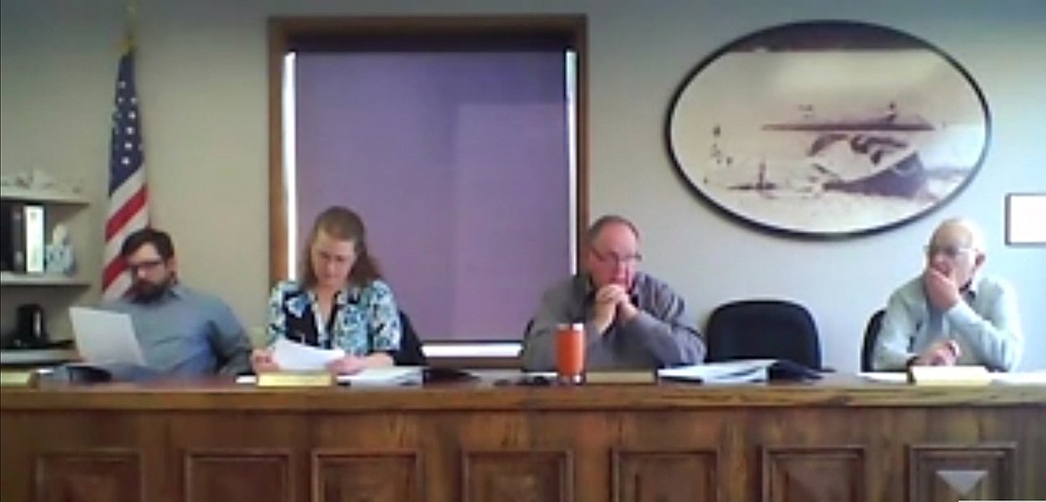 (Photo by TONIA BROOKS) 
 A screenshot photo of the Bonners Ferry City Council meeting on Tuesday, June 16. The meeting was open to the public and was able to be attended via the Zoom app.