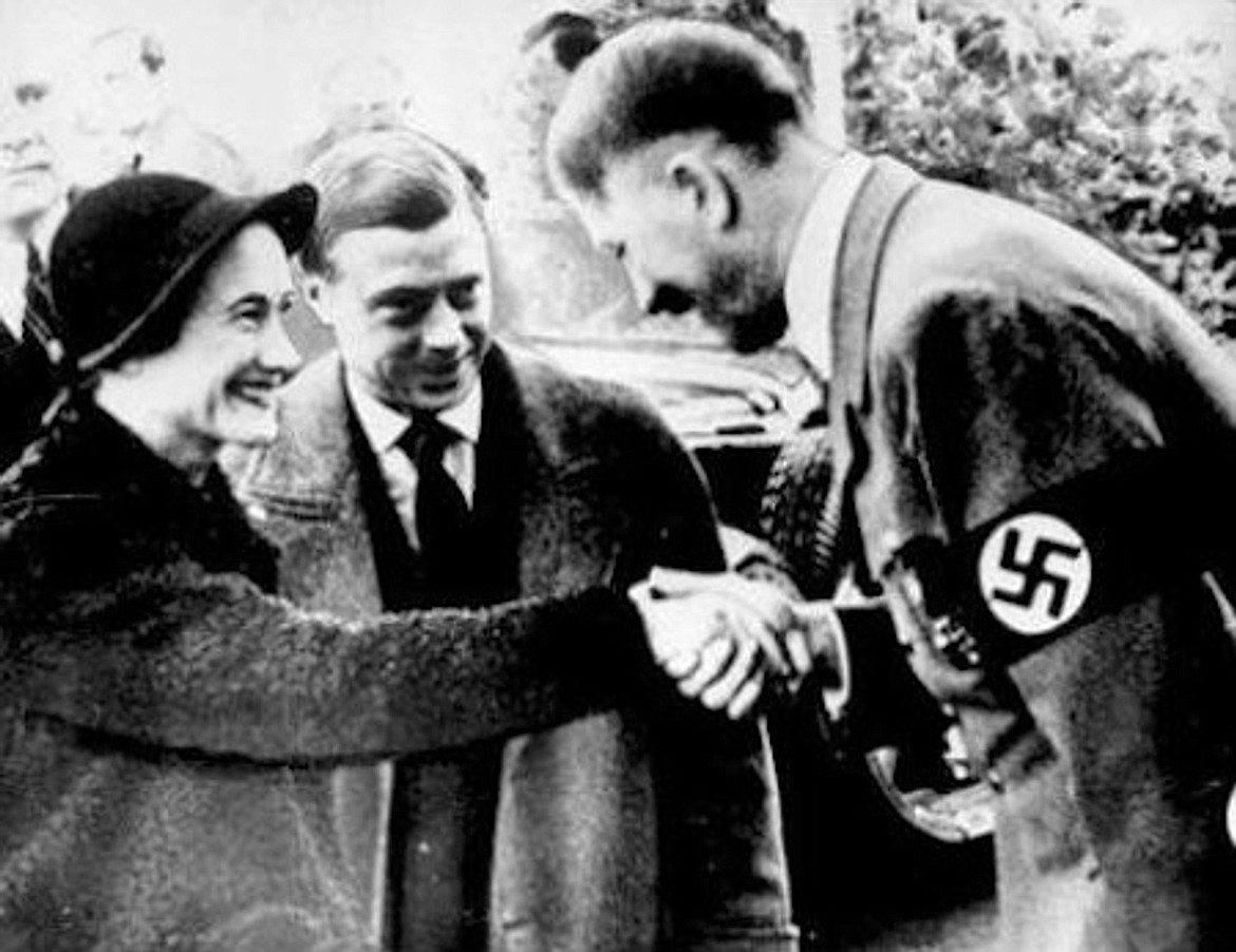 GOOGLE IMAGES
Adolf Hitler and Dorothea von Löwenfeld, granddaughter of Otto von Bismarck (1815–1898), first Chancellor of Germany, at the christening of the battleship named after him (1939).