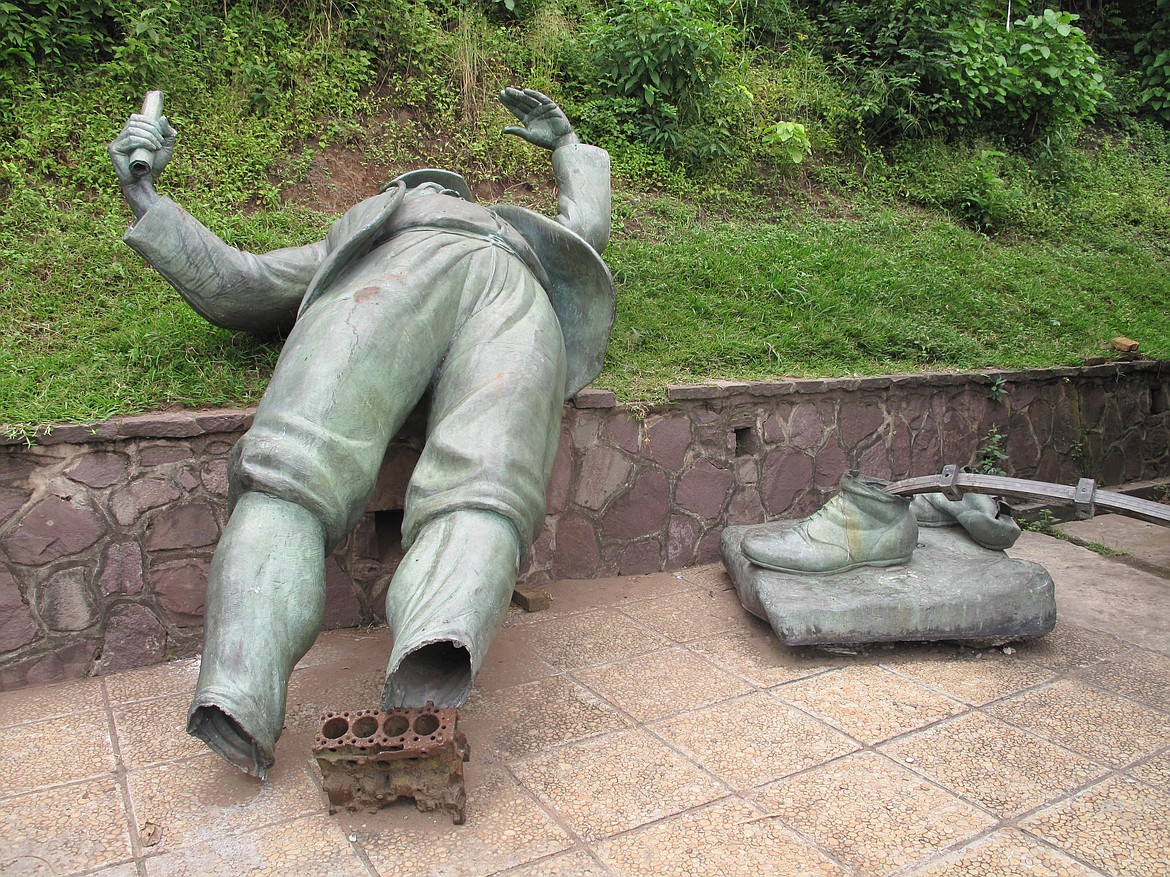 GOOGLE IMAGES 
 Statue in Kinshasa, Congo of British explorer Henry Morton Stanley, who became famous after finding David Livingstone, was desecrated because of cruel conduct while helping Belgium’s colonization in Africa.