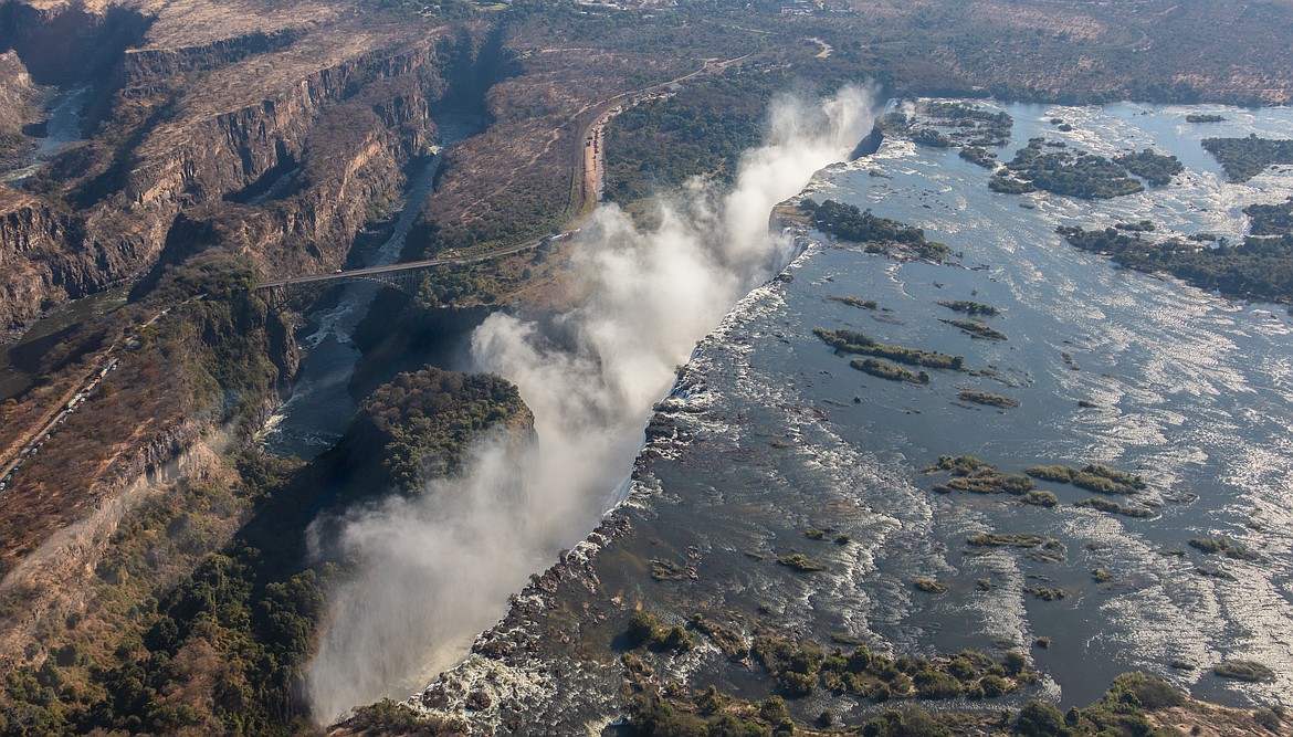 DIEGO DELSO PHOTO 
 In 1855, David Livingstone became the first European to see the Victoria Falls, Zambia-Zimbabwe.