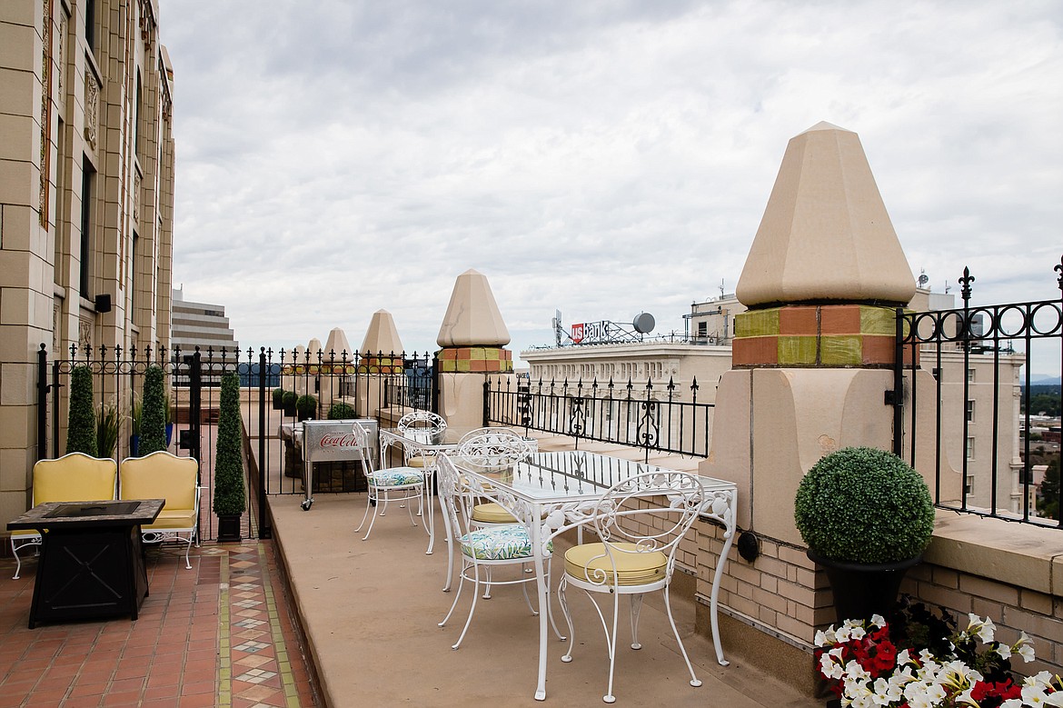 A view of the penthouse patio of the Paulsen Center.