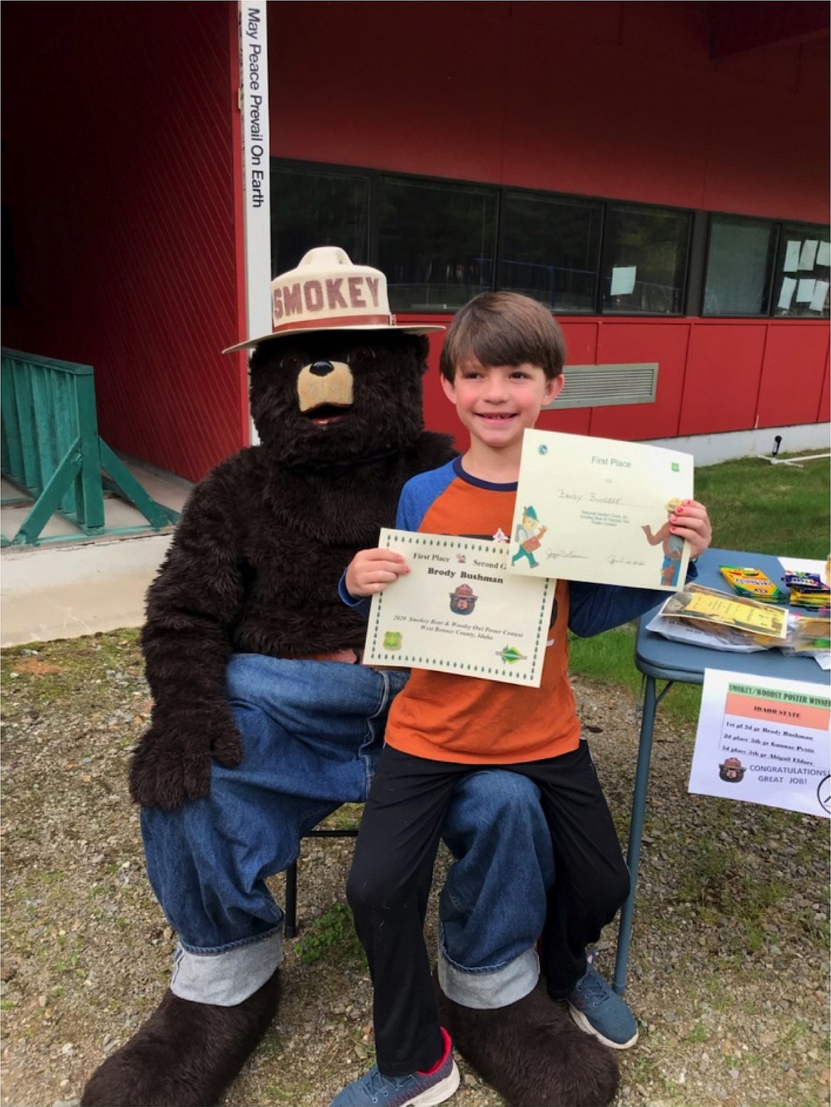 Brody Bushman, second grade, won first place in the Idaho State Smokey/Woodsy Poster Contest.