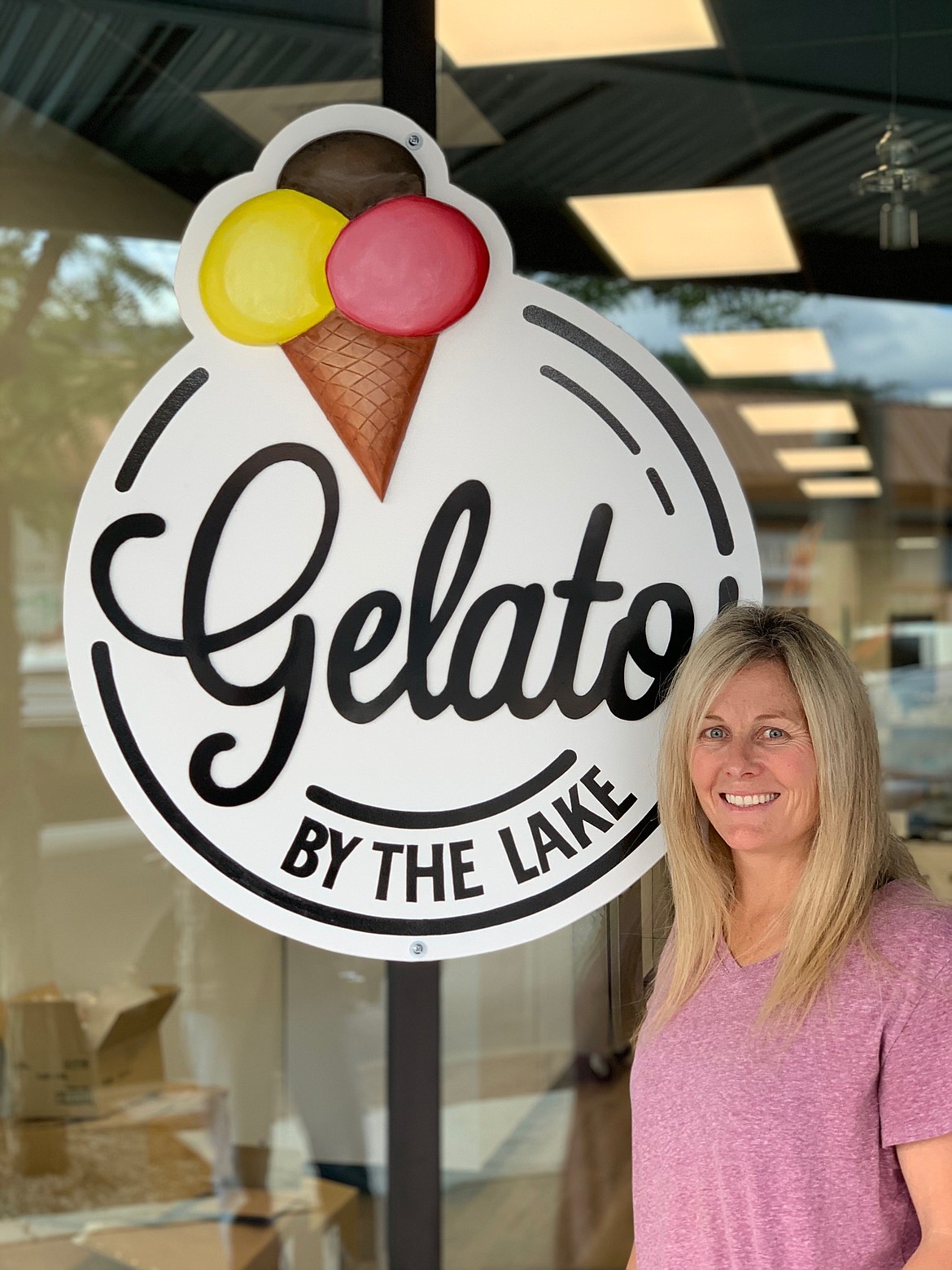 Courtesy photo 
 Gelato by the Lake opened this weekend at 217 Sherman Ave. Pictured is owner Katie Stillert.