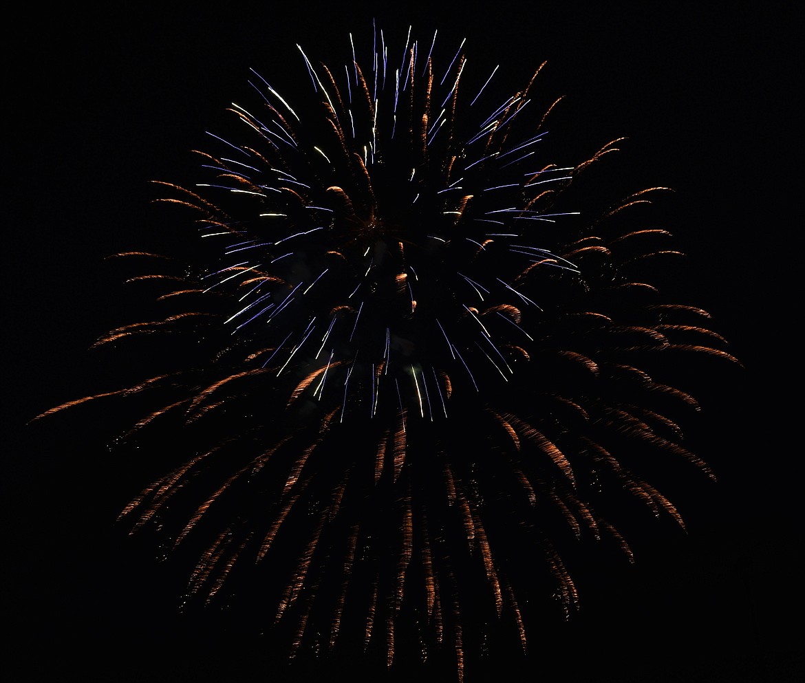 (Photo courtesy of RACHEL SUN) 
 Fireworks lit up the sky above Sandpoint City Beach on Saturday.