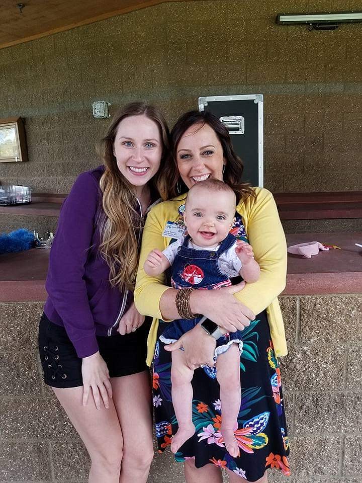 Baby Bellanie Holman reunites with Anna Werner and Nurse Kayla Wade at the first NICU reunion in 2018, less than a year after her 88-day stay in Kootenai Health. (Photo/Leondra Holman)