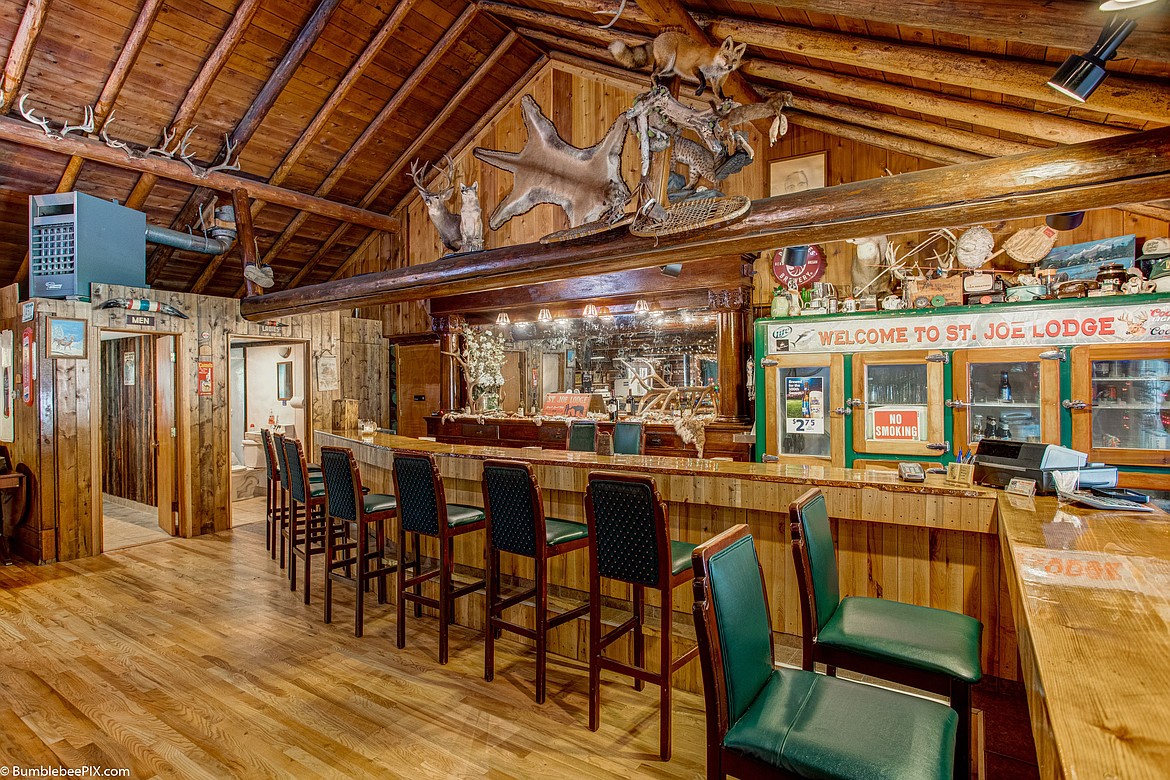 One can imagine the tall tales told and good times spent at bar in the St. Joe Lodge, which was originally built in 1948 and expanded in the 1960s.