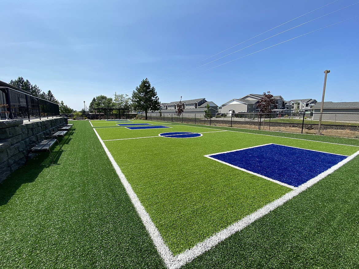 Synthetic turf area at the back of the Black Bay Depot Recreation Center. (MADISON HARDY/Press)