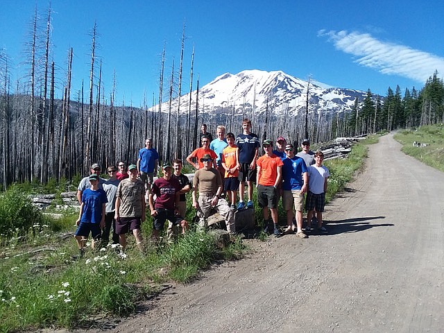 Trail Life troop led by Steve Meyer at Candlelight Church climbed 12,281 foot Mt. Adams in early July.