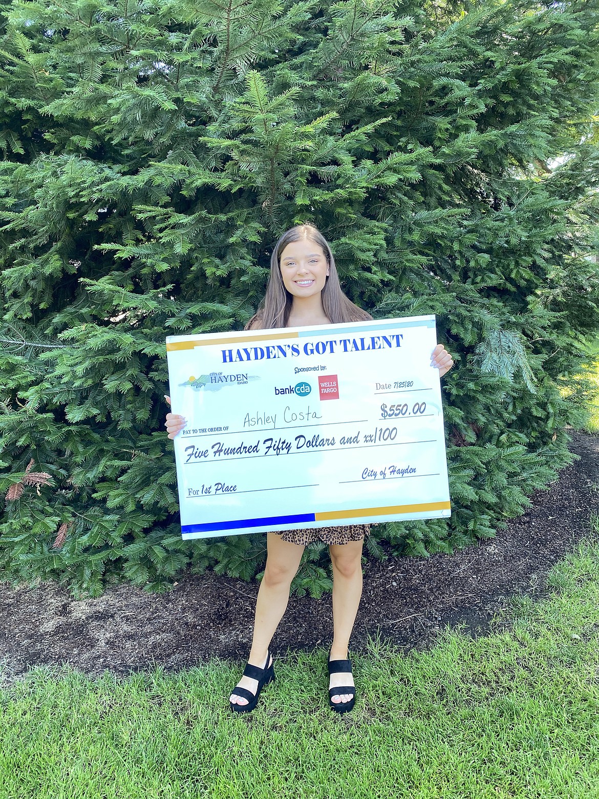 Ashley Costa celebrates after claiming the $550 top prize for winning this year’s Hayden’s Got Talent competition. (Photo by Jennifer Arrotta)