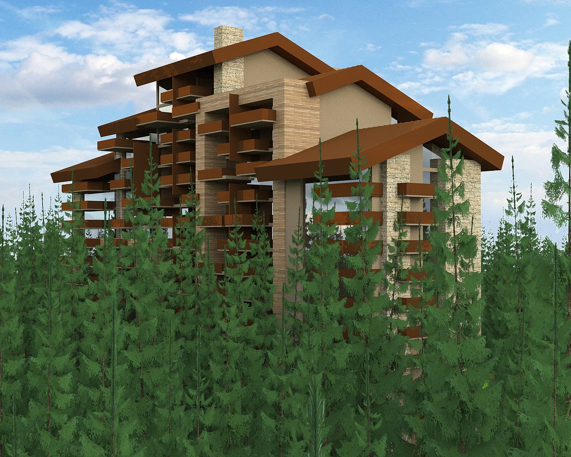 This rendering shows what one tower would look like in the project proposed Friday by Hagadone Hospitality to the city of Coeur d'Alene.