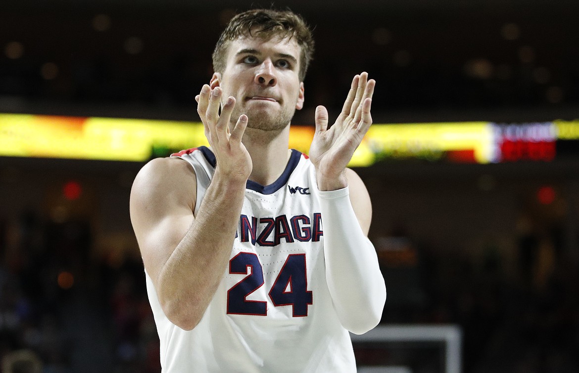 Gonzaga’s Corey Kispert plays against Saint Mary’s in the West Coast Conference men’s tournament final March 10 in Las Vegas.