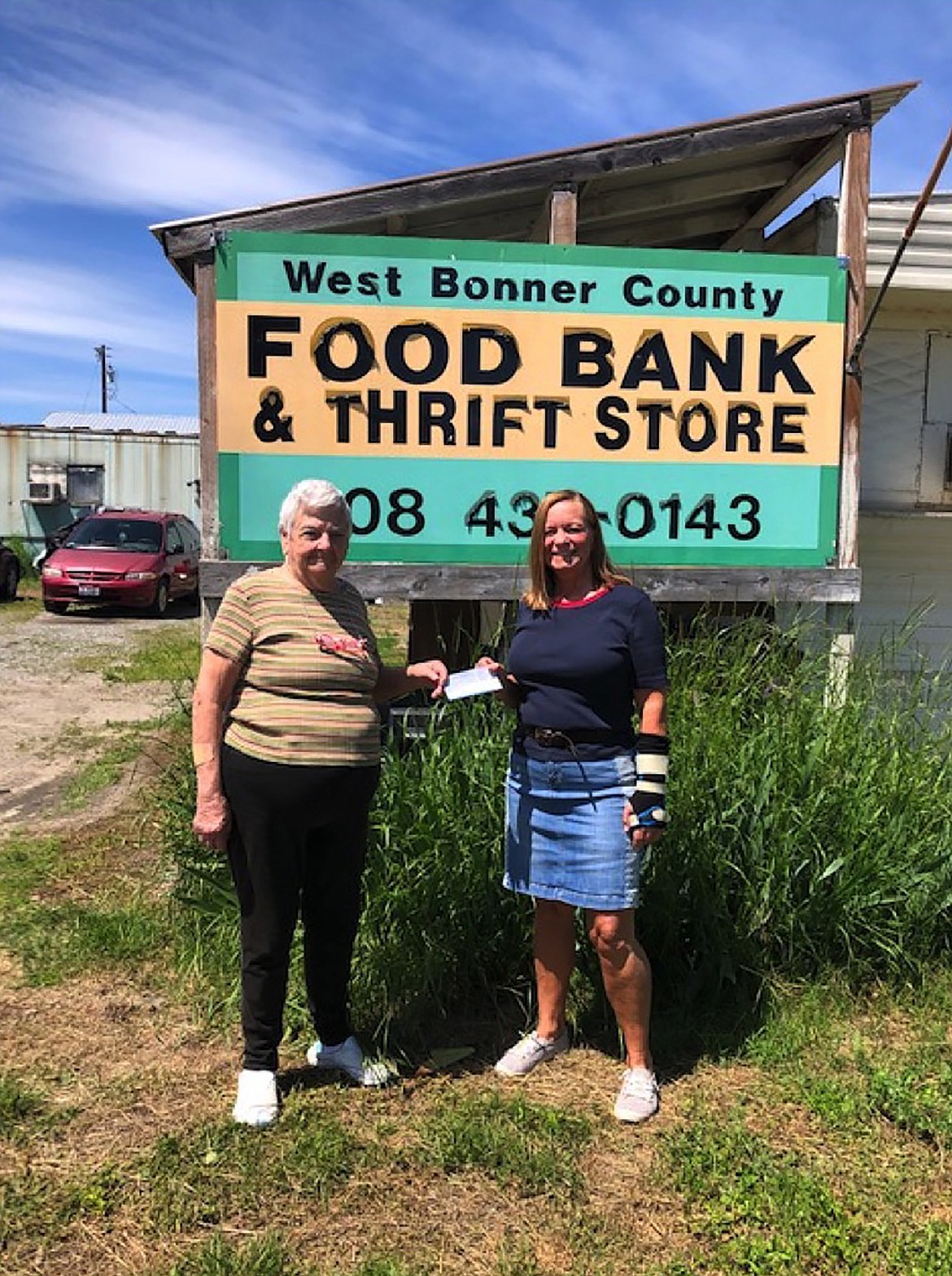 (Courtesy photo) 
 West Bonner County Educators Association President Wilma Hahn and Karen after WBCEA members voted to donate money to local food banks.