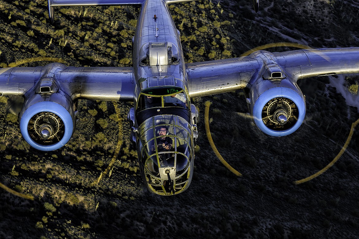 Close-up of Maid in the Shade in flight, courtesy of the CAF.