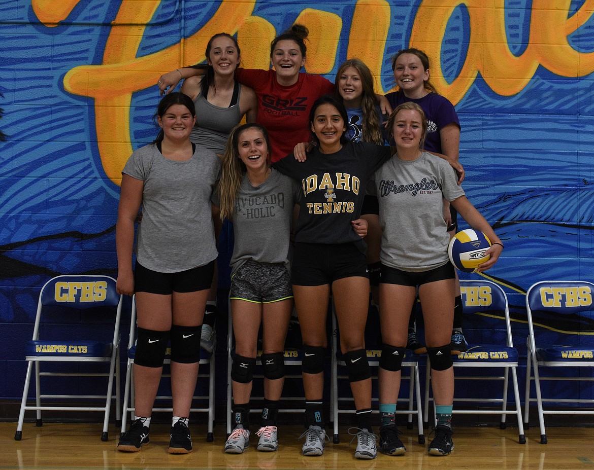 The 2020 Clark Fork volleyball team poses for a photo. Back row (from left): Taylor Staley, Caiya Yanik, Eloise Shelton and Lily Reuter. Front row (from left): Taylor Payne, Paige Valliere, Emily Myers and Katelyn Matteson.