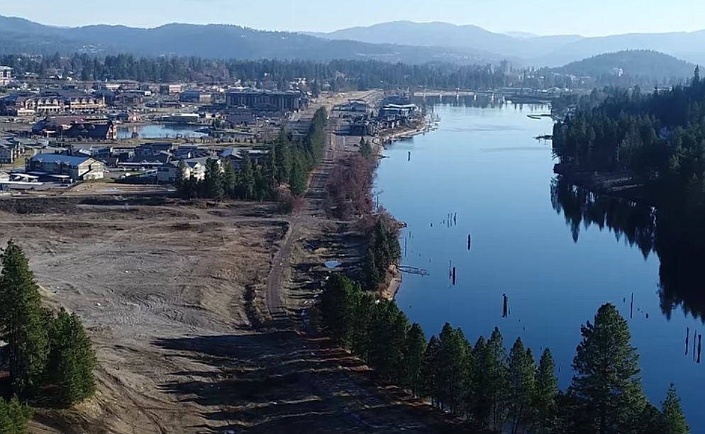 Roughly 4,000 feet of waterfront access awaits Coeur d’Alene residents and visitors in the nearly-completed Atlas Waterfront project, a new park that is awaiting final materials before opening to the public. (Photo courtesy city of Coeur d’Alene)