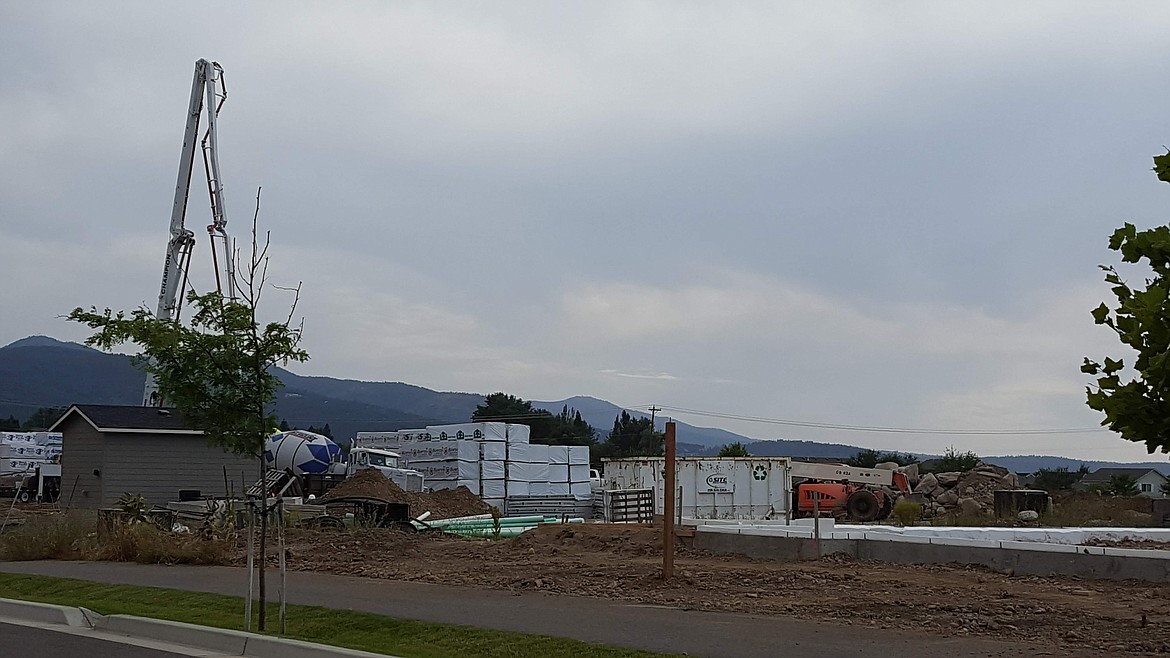 Construction underway near the entrance of the Crown Pointe development in Post Falls.