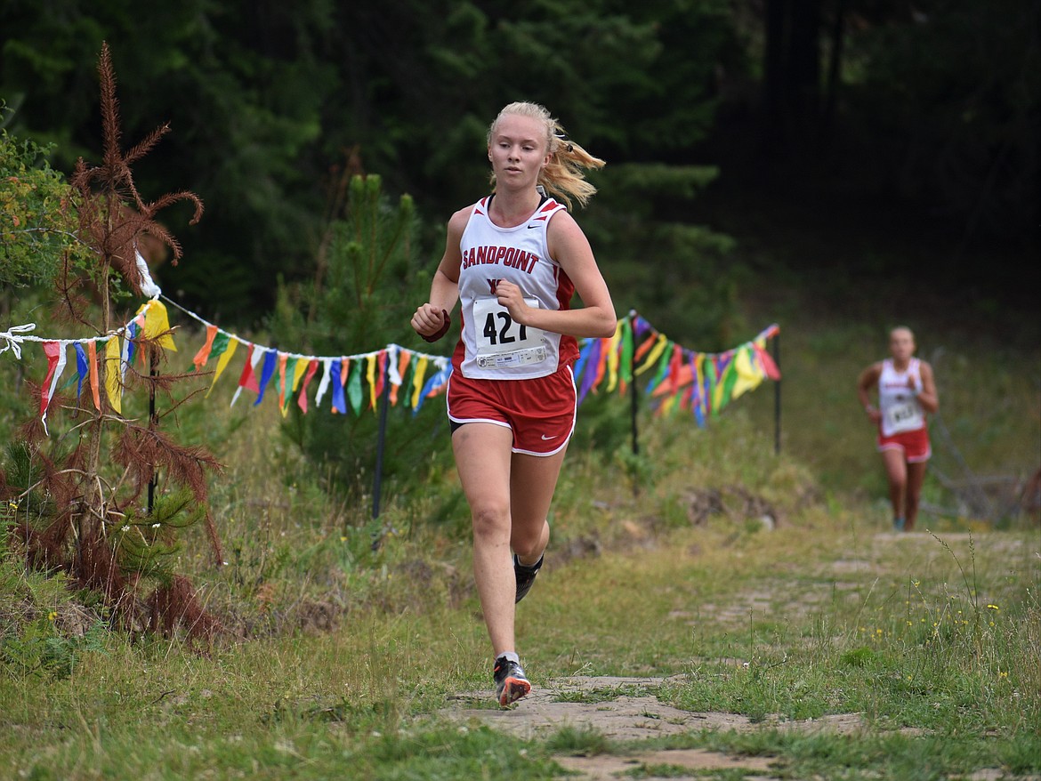 (Photo by DYLAN GREENE) 
 Junior Mackenzie Suhy-Gregoire captured first on the girls side at the dual.
