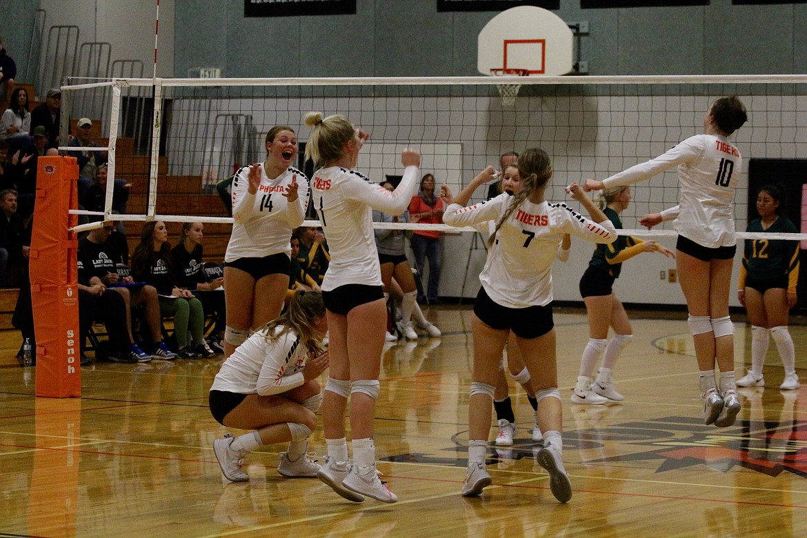 Ephrata volleyball players defeated Quincy at home this season in the rivalry game.
