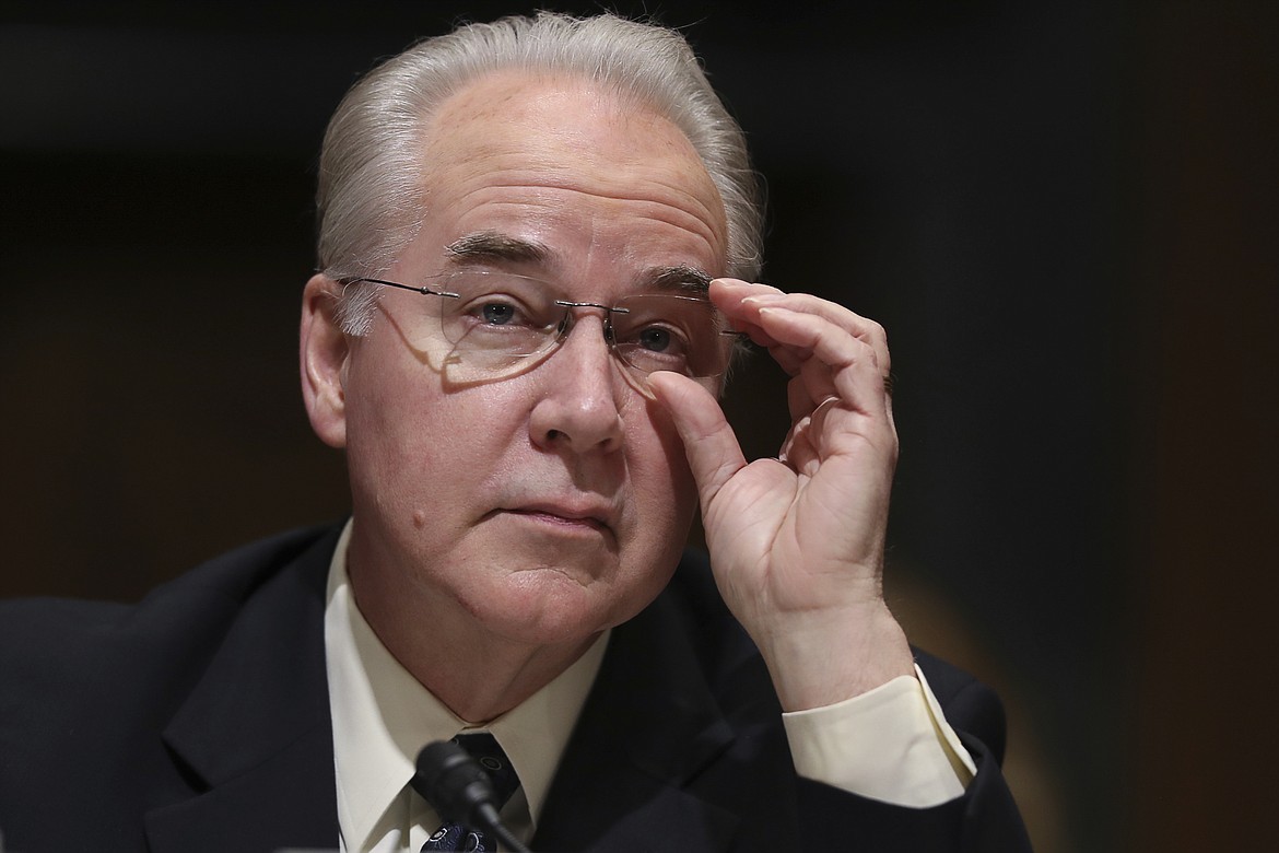 FILE - In this Jan. 24, 2017 file photo, Health and Human Services Secretary-designate, Rep. Tom Price, R-Ga. pauses while testifying on Capitol Hill in Washington at his confirmation hearing before the Senate Finance Committee. Republicans are muscling more of President Donald Trump&#146;s Cabinet nominees to the cusp of Senate confirmation over Democratic objections, with committees poised to advance his picks to head agencies in the thick of partisan battles over health care, legal protections, education and the economy. (AP Photo/Andrew Harnik, File)