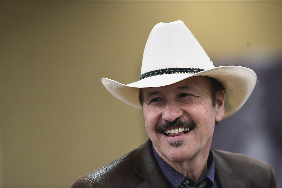 Musician and political novice Rob Quist smiles after wining the Montana Democratic Party&#146;s nomination for the May 25 special election, in Helena, Mont., Sunday, March 5, 2017. Quist on Sunday captured the Democratic nomination for the May 25 special election to fill the state&#146;s only congressional seat. (Thom Bridge/Independent Record via AP)