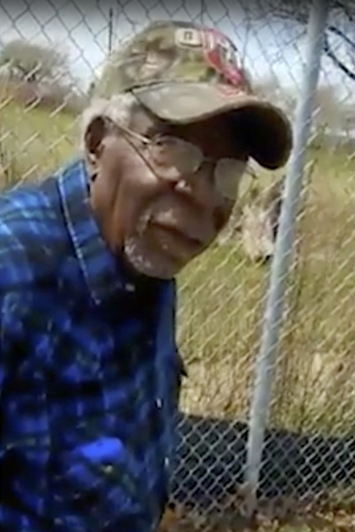This Sunday, April 16, 2017 frame from video posted on Facebook shows Robert Godwin Sr. in Cleveland moments before being fatally shot. The search for murder suspect Steve Stephens put authorities in surrounding states on the lookout Monday after police said the man might have left Ohio. (Facebook via AP)