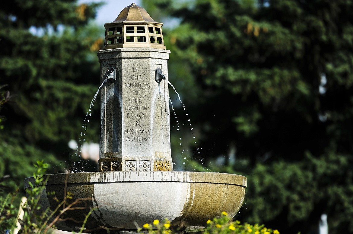 The Confederate Memorial Fountain in Hill Park was constructed by the Daughters of the Confederacy in 1916, and is the only monument to the Confederacy in the Northwest, according to Ken Robinson&#146;s book, &#147;Montana Territory and the Civil War.&#148; (Thom Bridge /Independent Record via AP)