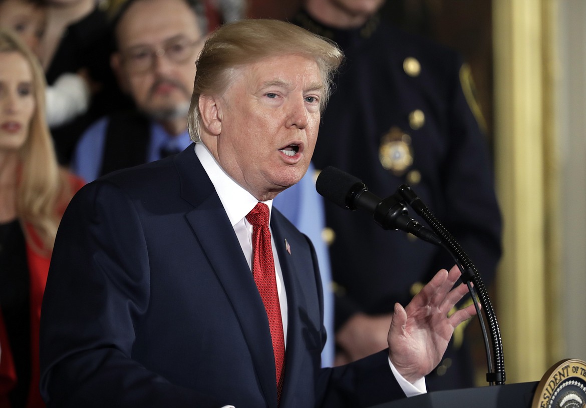 President Donald Trump speaks during an event to declare the opioid crisis a  nationwide public health emergency in the East Room of the White House, Thursday, Oct. 26, 2017, in Washington. (AP Photo/Evan Vucci)