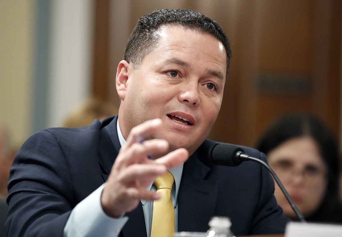 Guaynabo Mayor Angel P&eacute;rez Otero, speaks during a House Committee on Natural Resources hearing to examine challenges in Puerto Rico's recovery and the role of the financial oversight and management board, on Capitol Hill, Tuesday, Nov. 7, 2017 in Washington. (AP Photo/Alex Brandon)