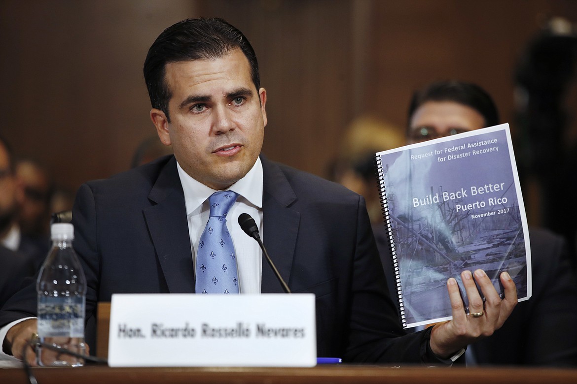 Puerto Rico Gov. Ricardo Rossello, speaks during a Senate Committee on Energy and Natural Resources hearing on hurricane recovery, Tuesday, Nov. 14, 2017, on Capitol Hill in Washington. (AP Photo/Jacquelyn Martin)