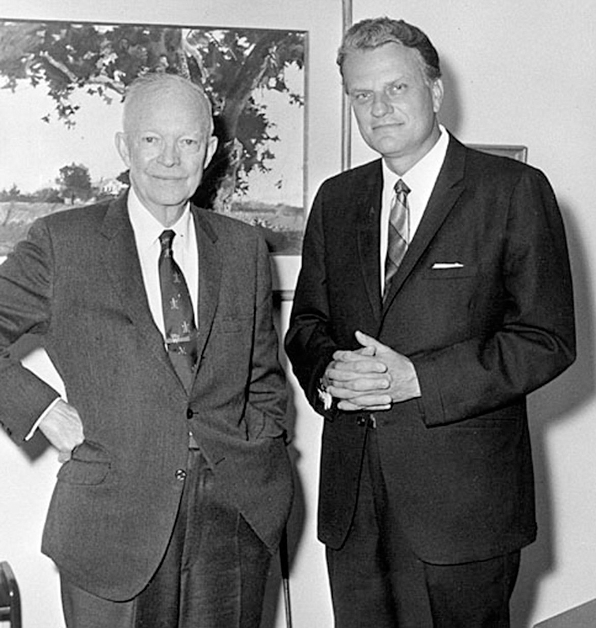 Billy Graham with President Dwight D. Eisenhower in an undated photo. (Graham archive/TNS)