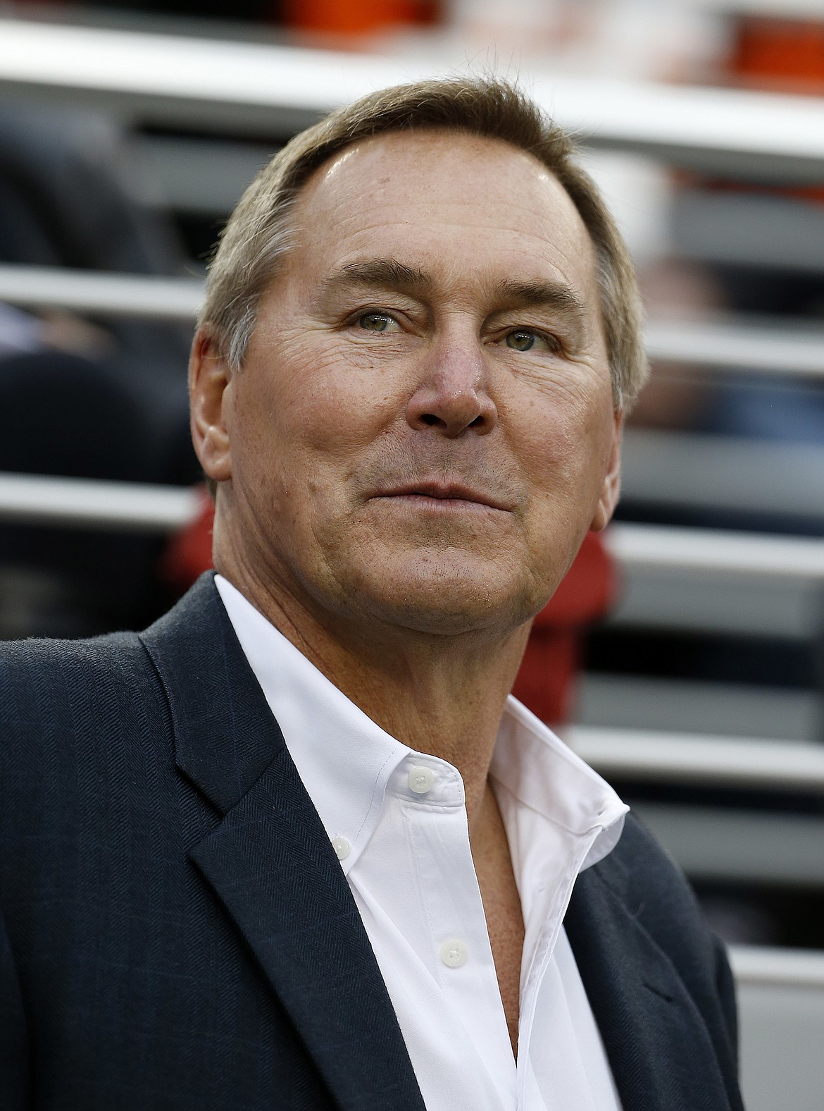 FILE - In this Dec. 20, 2015, file photo, former San Francisco 49ers wide receiver Dwight Clark looks on during halftime of an NFL football game between the 49ers and the Cincinnati Bengals in Santa Clara, Calif. Clark, the former 49ers wide receiver whose reception known as &quot;The Catch&quot; sent San Francisco to its first Super Bowl, has died one year after revealing he had ALS. He was 61. The team said Clark died Monday, June 4, 2018, surrounded by friends and family. (AP Photo/Tony Avelar, File)