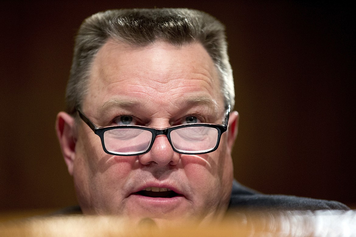 FILE - In this March 8, 2016, file photo, Sen. Jon Tester, D-Mont., speaks on Capitol Hill in Washington. Tester is giving President Donald Trump a tongue-in-cheek welcome to Montana by taking out a full-page ad in 14 newspapers thanking the president for signing 16 bills that the Democrat sponsored or co-sponsored. Trump was scheduled to hold a rally Thursday, July 5, 2018, in Great Falls to campaign for Tester&#146;s Republican challenger, State Auditor Matt Rosendale. The president has made the Montana Senate race a priority after he blamed Tester for derailing the nomination of his first Veterans Affairs nominee, White House physician Ronny Jackson. (AP Photo/Andrew Harnik, File)