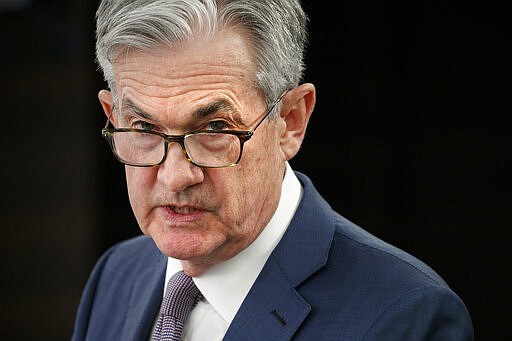 Federal Reserve Chair Jerome Powell speaks during a news conference, Tuesday, March 3, 2020, to discuss an announcement from the Federal Open Market Committee, in Washington. In a surprise move, the Federal Reserve cut its benchmark interest rate by a sizable half-percentage point in an effort to support the economy in the face of the spreading coronavirus. Chairman Jerome Powell noted that the coronavirus &quot;poses evolving risks to economic activity.&quot; (AP Photo/Jacquelyn Martin)