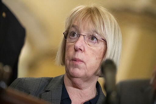 Sen. Patty Murray, D-Wash., speaks about the coronavirus during a media availability on Capitol Hill, Tuesday, March 3, 2020 in Washington. (AP Photo/Alex Brandon)